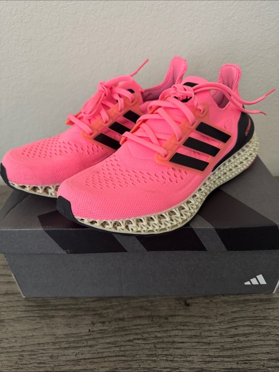 adidas Shoes - Adidas Neon Pink Performance Running Shoes with Black Stripes